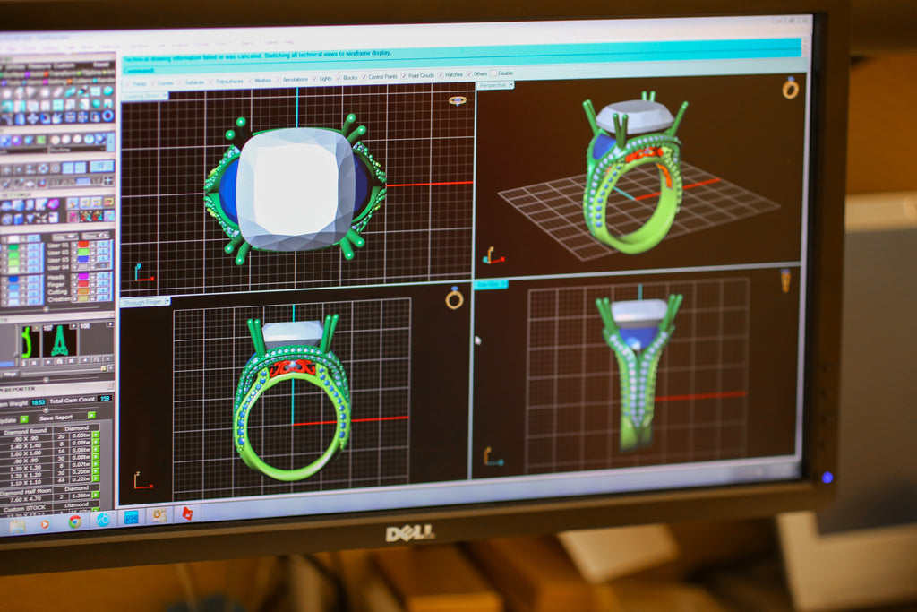 engagement ring design in CAD