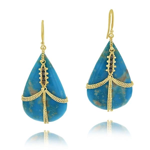 AMALI Turquoise Chain Drape Earrings