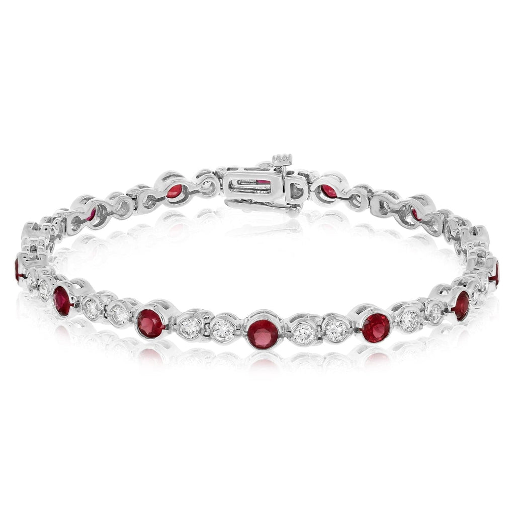 Bezel Set Ruby & Diamond Bracelet