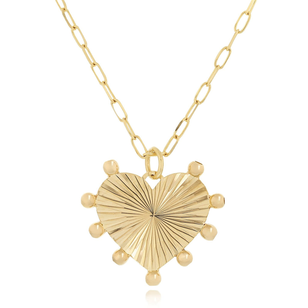 Fluted Heart Medallion Necklace