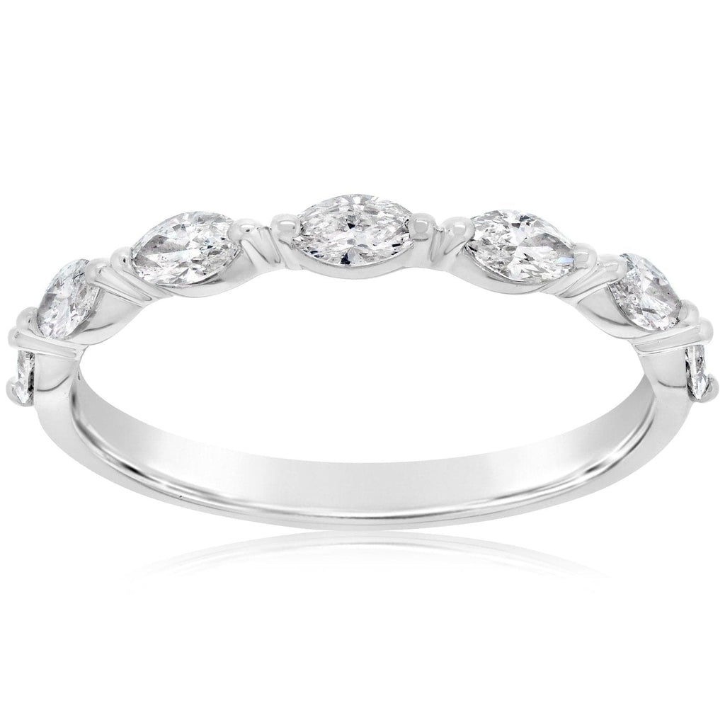 Shared Prong Marquise Diamond Band