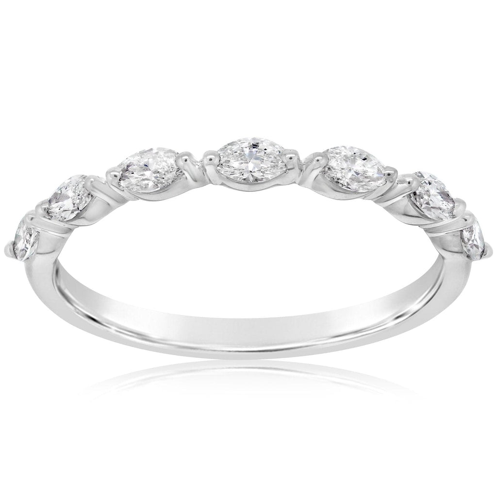 Shared Prong Marquise Diamond Band