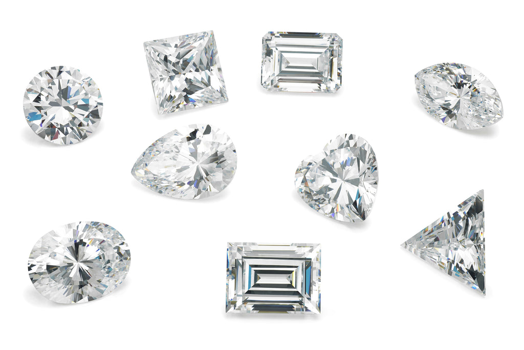 variety of diamond shapes laid out