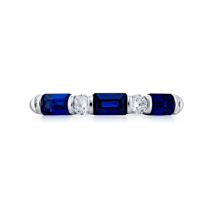 Platinum Emerald-Cut Sapphire East-West Bar Set Band – Reis-Nichols ...