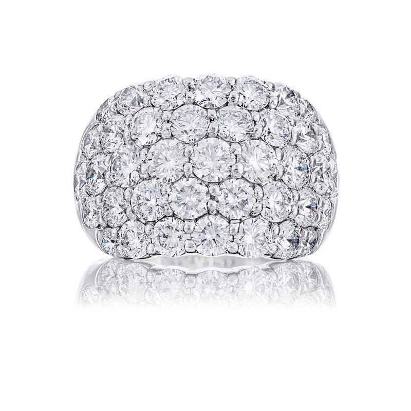 Platinum Round Diamond Five-Row Band – Reis-Nichols Jewelers