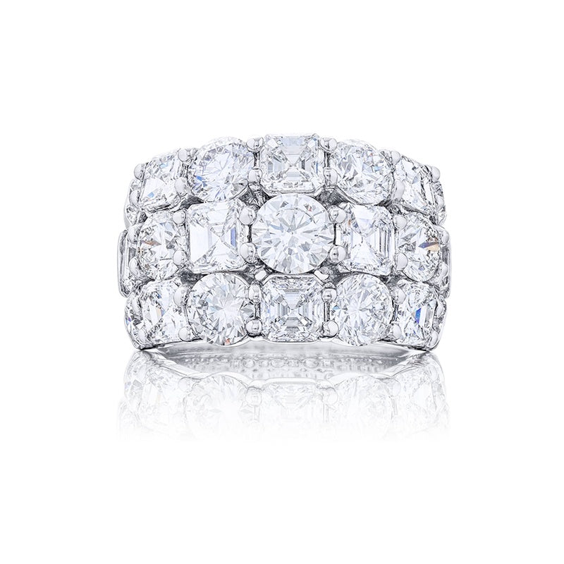 Platinum Emerald-Cut Diamond Three-Row Band – Reis-Nichols Jewelers