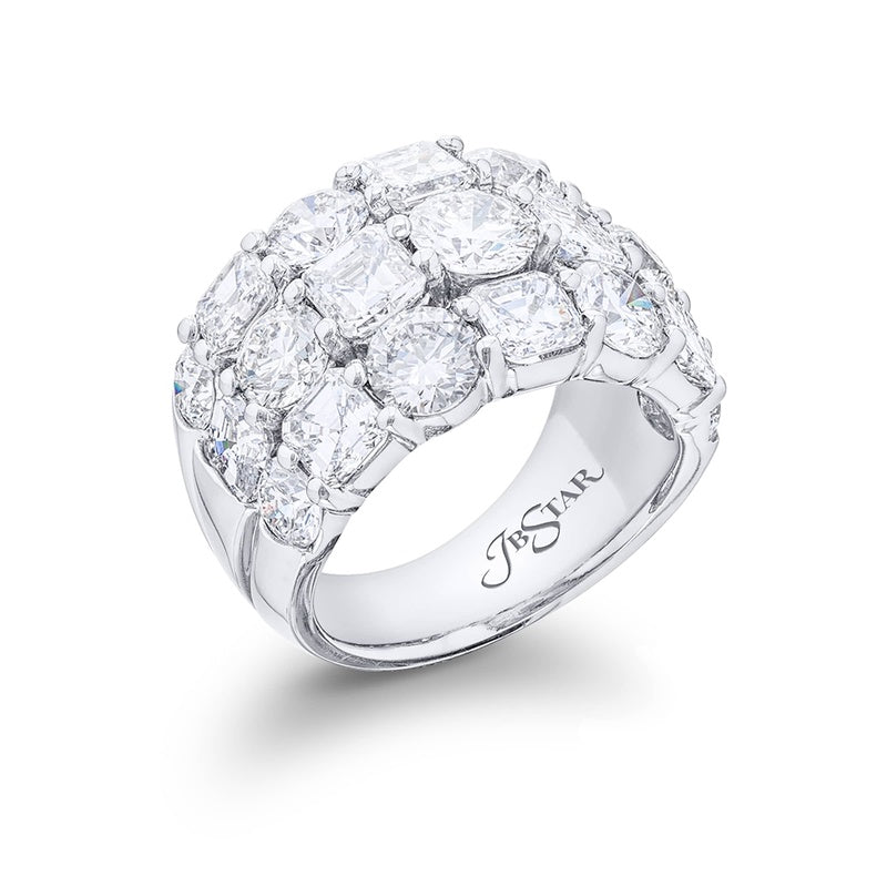 Platinum Emerald-Cut Diamond Three-Row Band – Reis-Nichols Jewelers