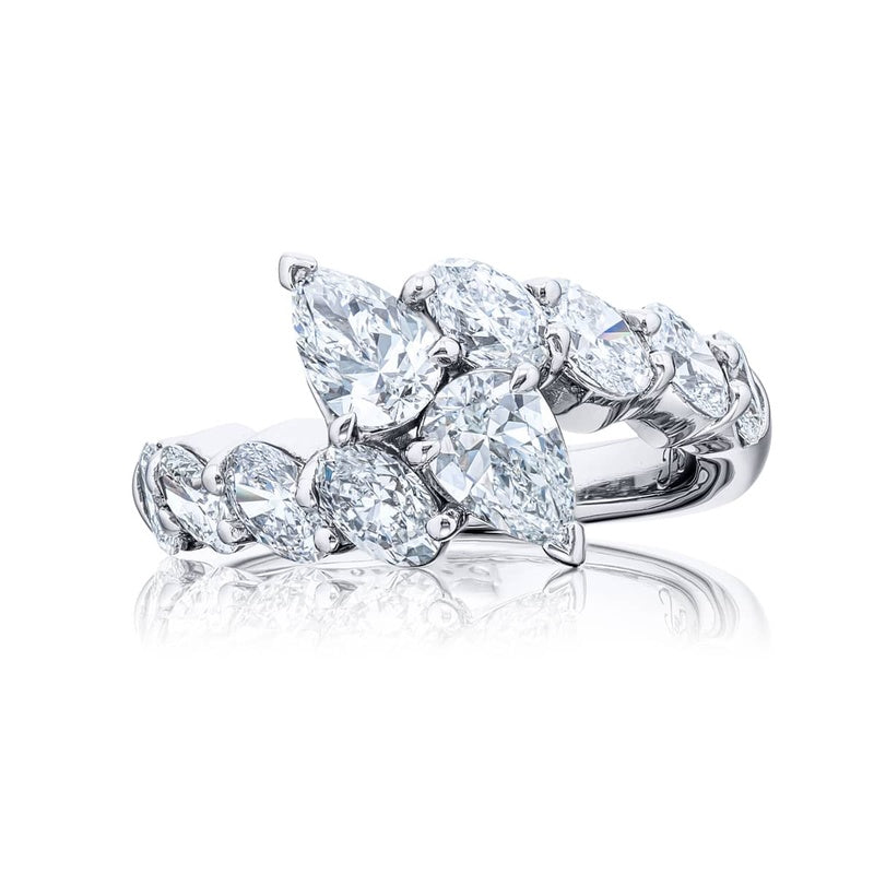 Platinum Pear-Shaped Diamond Certified Twogether Ring – Reis-Nichols ...
