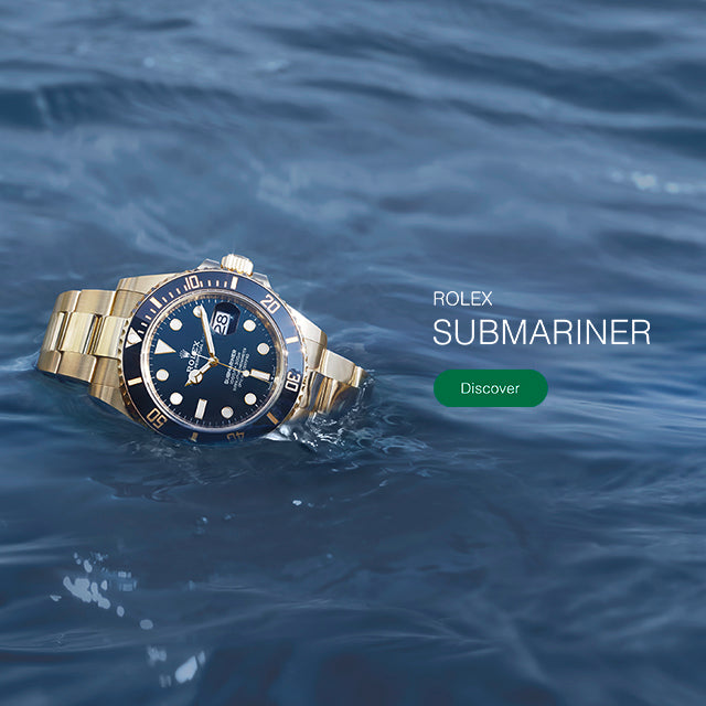 Rolex Submariner in water. Shop Rolex watches.