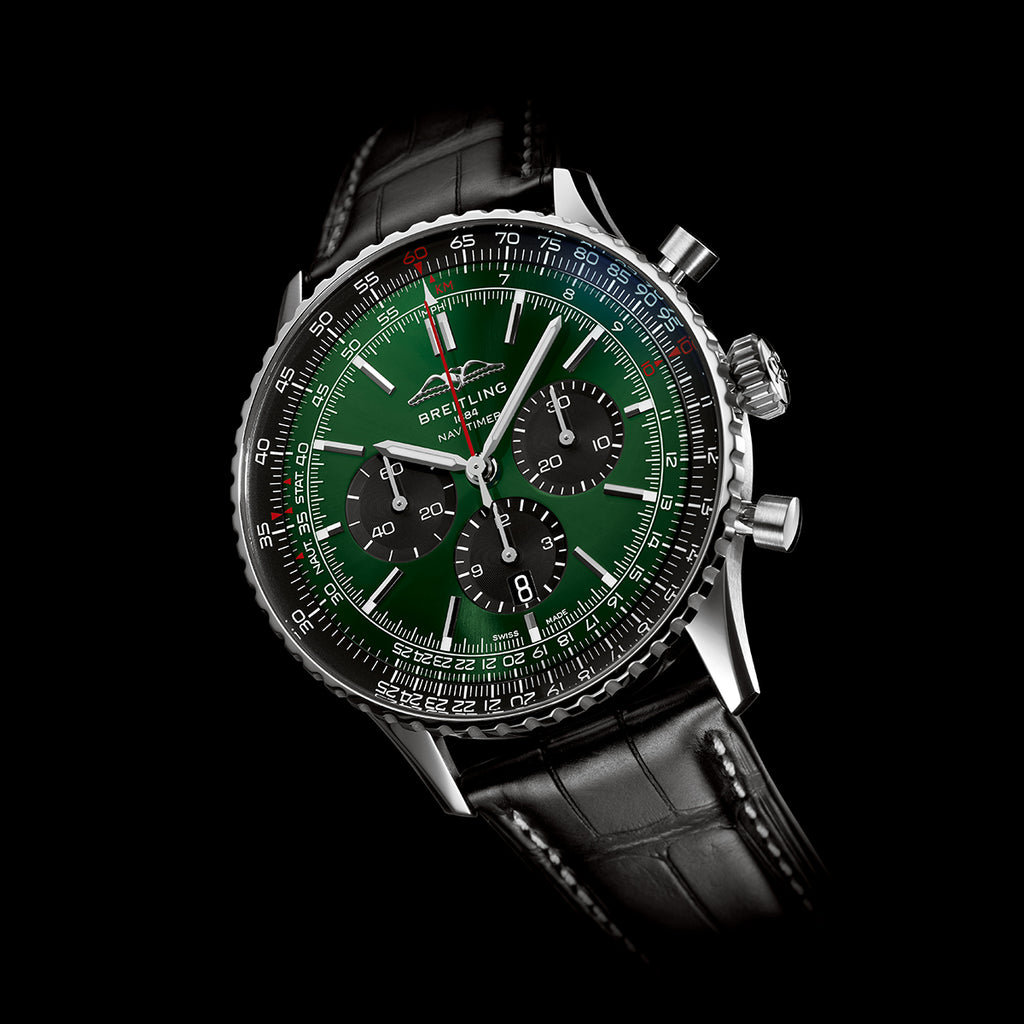 Green dial Breitling Navitimer watch