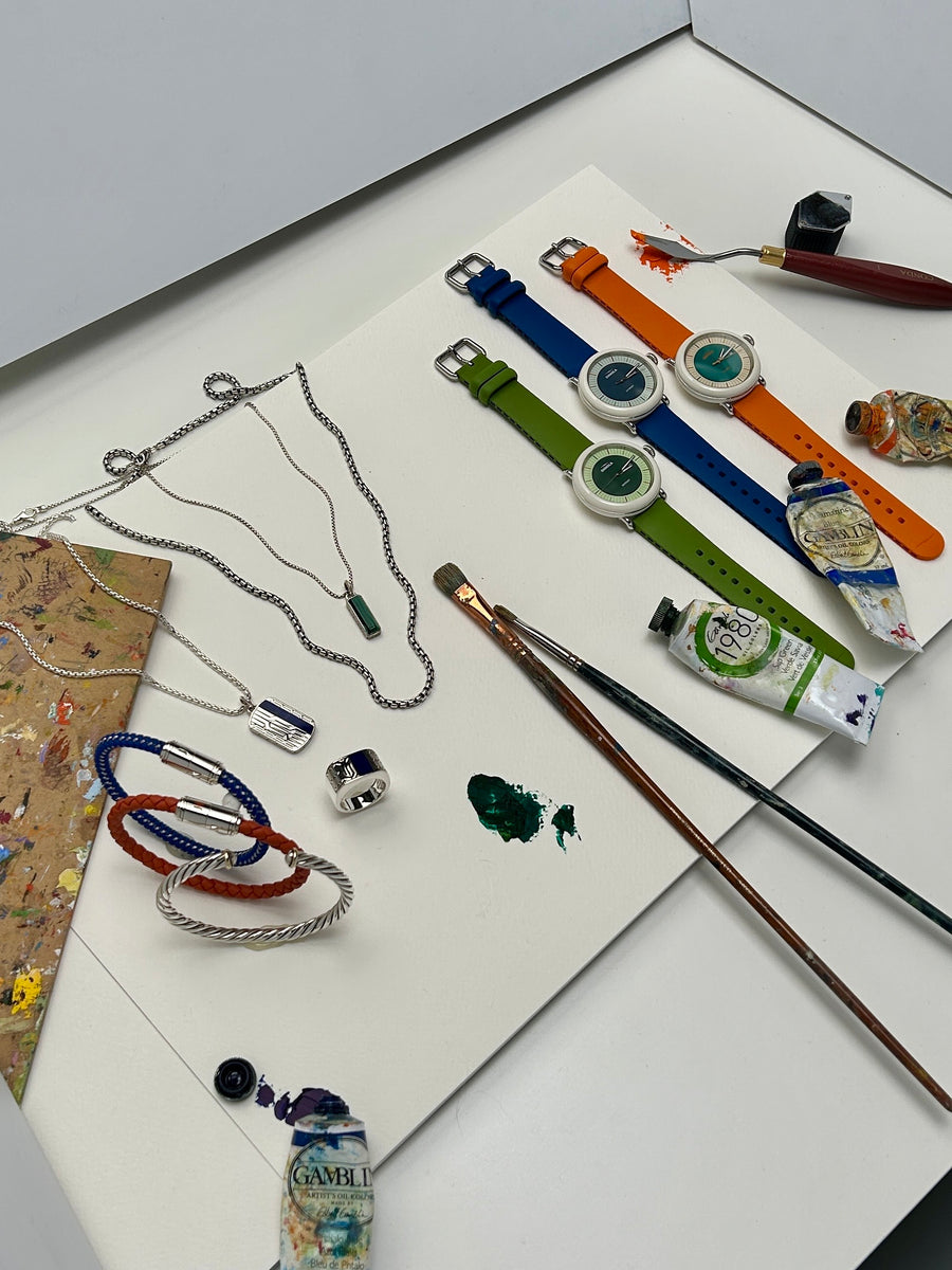 Camera phone photo of the flat lay layout of the men's graduation page from the Reis-Nichols spring catalog.