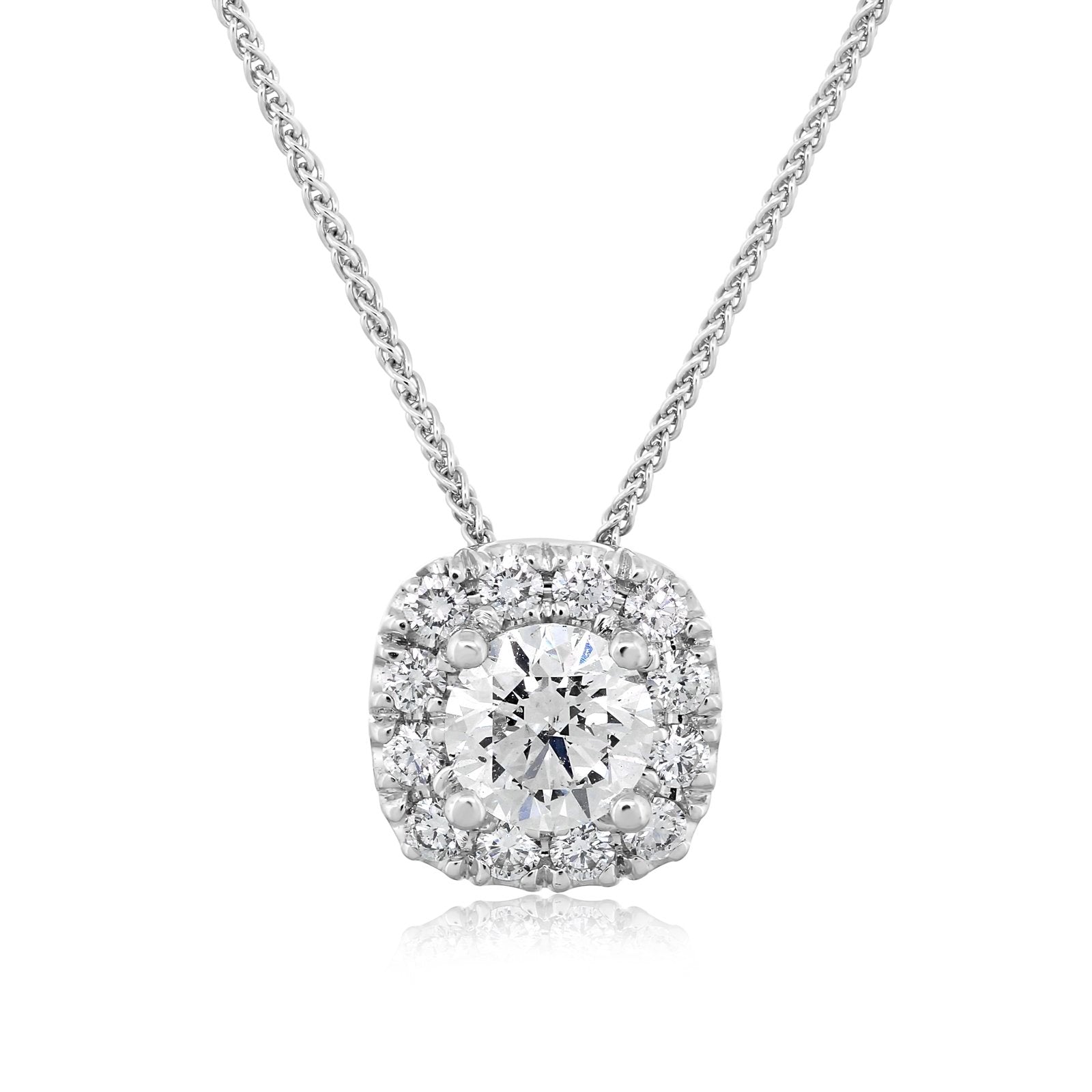 12.20 Carat Graduated Round Cut Diamond Line Necklace