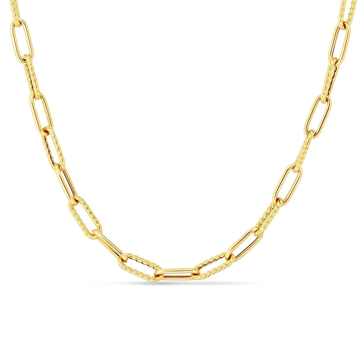 ROBERTO COIN Mixed Texture Paperclip Chain Necklace – Reis-Nichols Jewelers