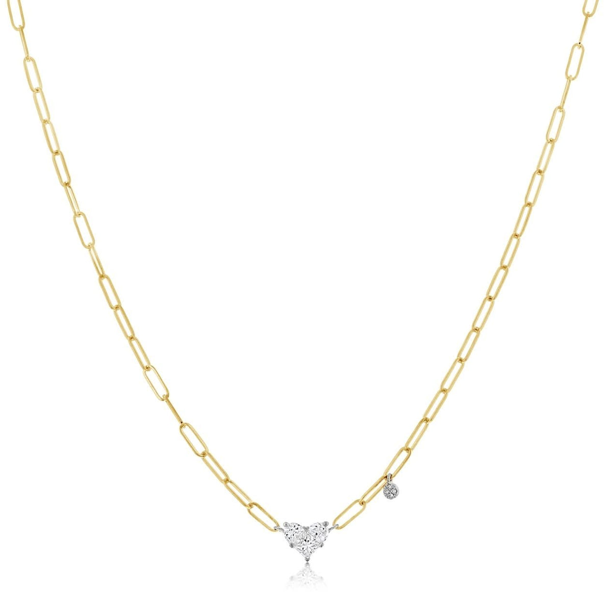 Diamond Cluster Heart Paperclip Chain Necklace – Reis-Nichols Jewelers