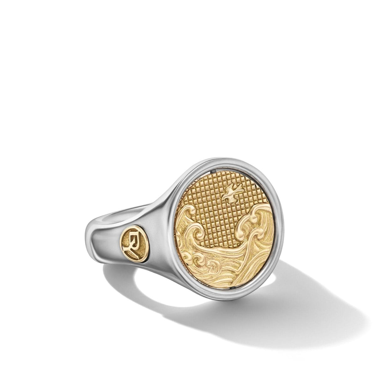 DAVID YURMAN Water and Fire Duality Signet Ring in Sterling Silver