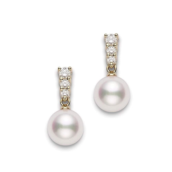 MIKIMOTO Pearl & Diamond Earrings – Reis-Nichols Jewelers