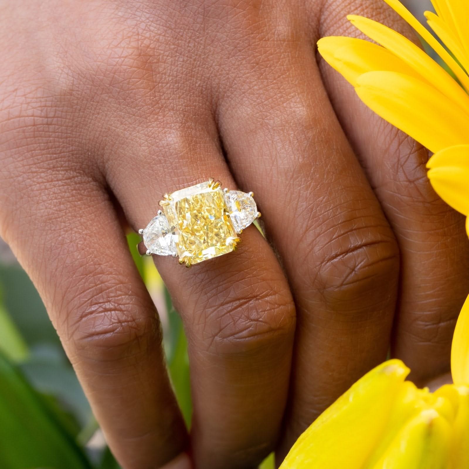 Yellow radiant cut diamond Clearance