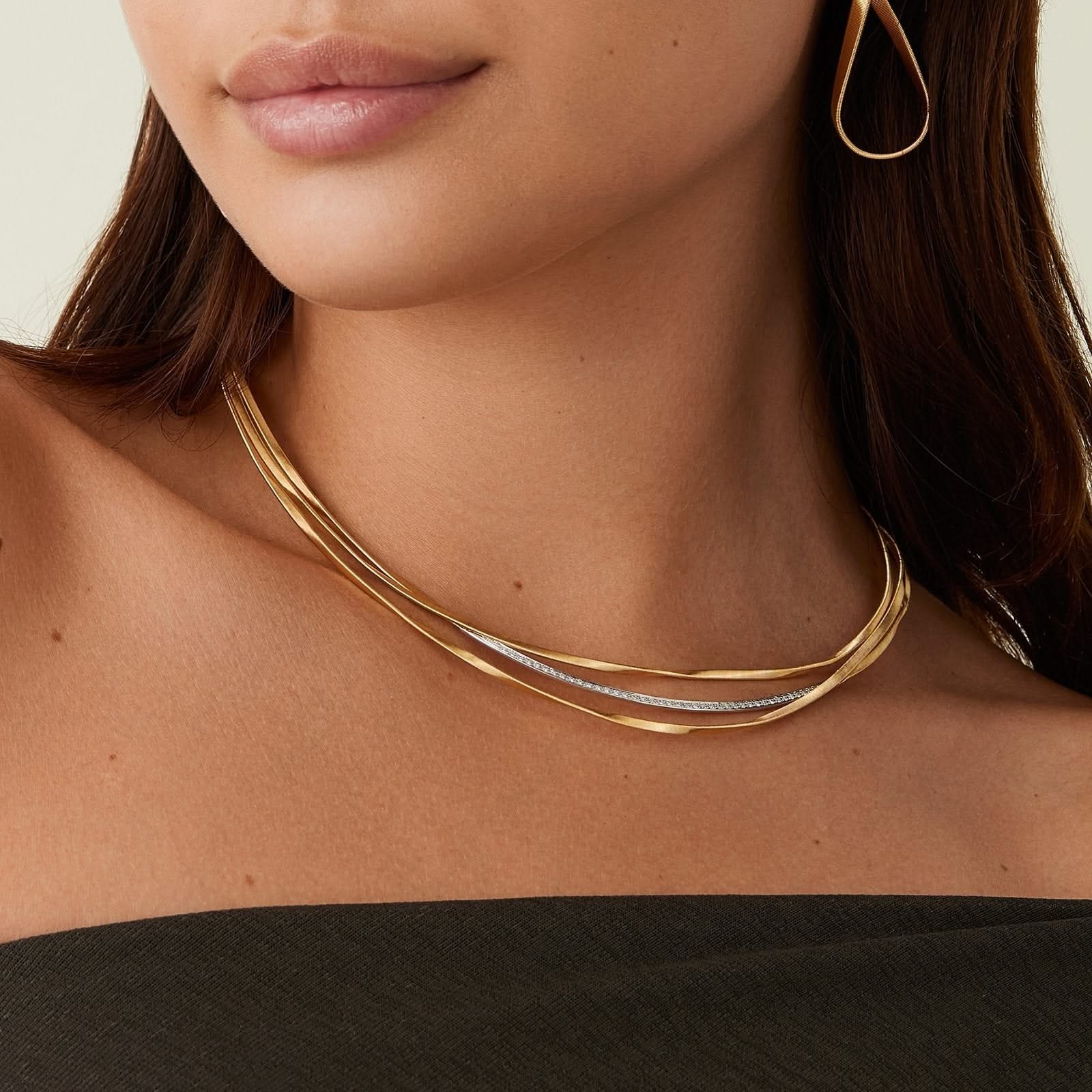 neve 　MARCO BICEGO ダイヤ付き3連ネックレス18K neve 様専用 MARCO BICEGO ダイヤ付き3連ネックレス18K - メルカリ