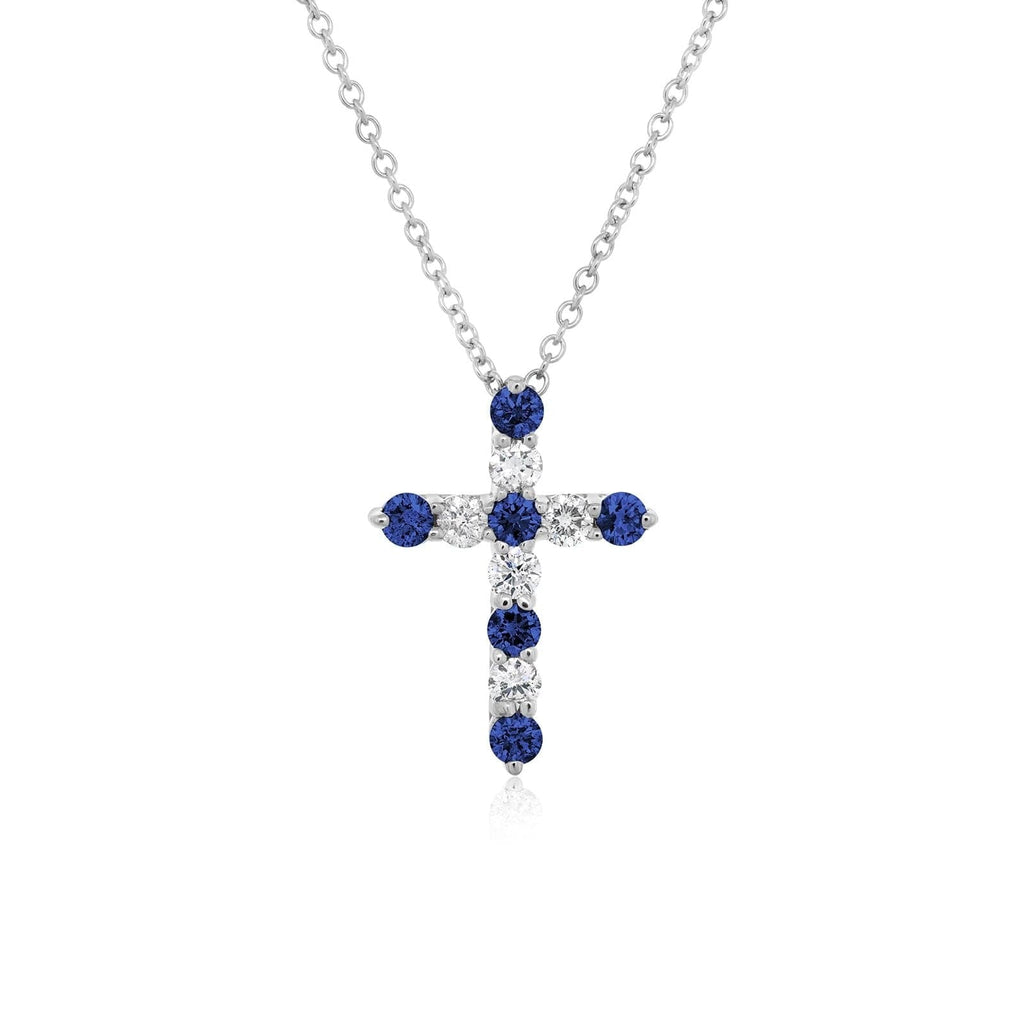 Sapphire and Diamond Cross Pendant