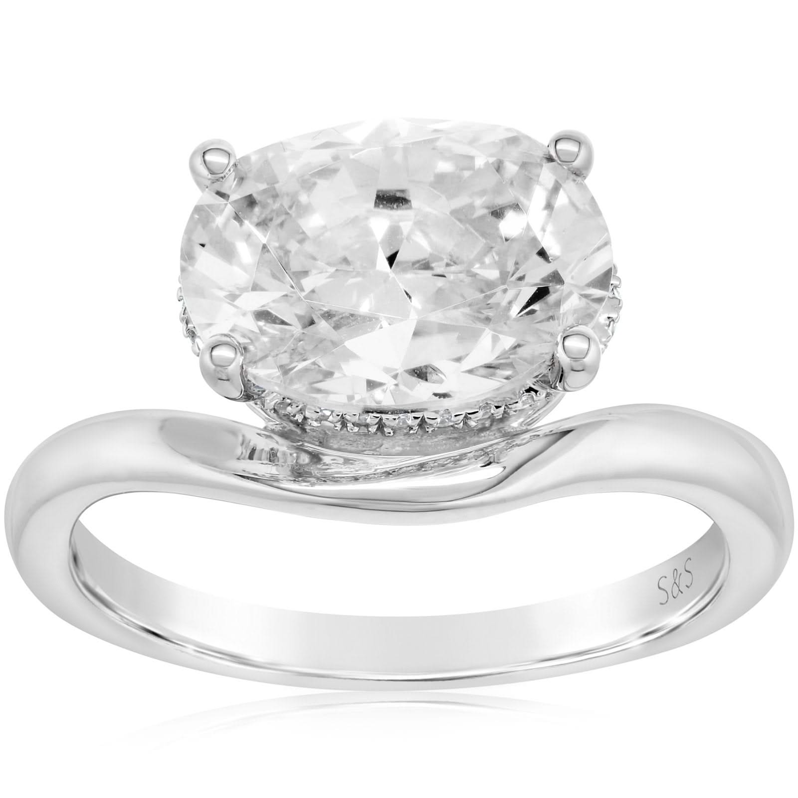 Curved Double Hidden Halo Diamond Engagement Setting – Reis