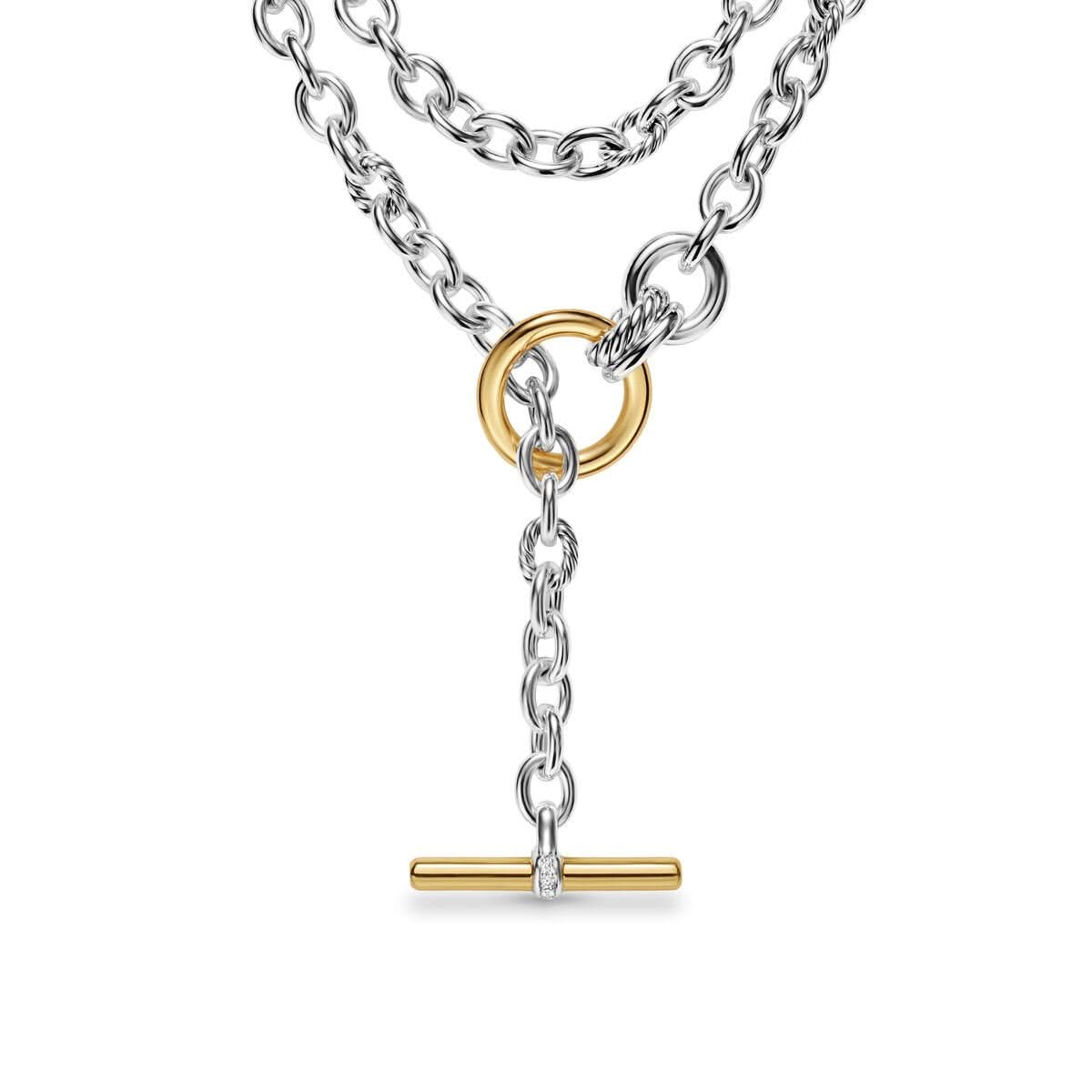 DY Mercer® Double Row Toggle Chain Necklace in Sterling Silver with 18 ...