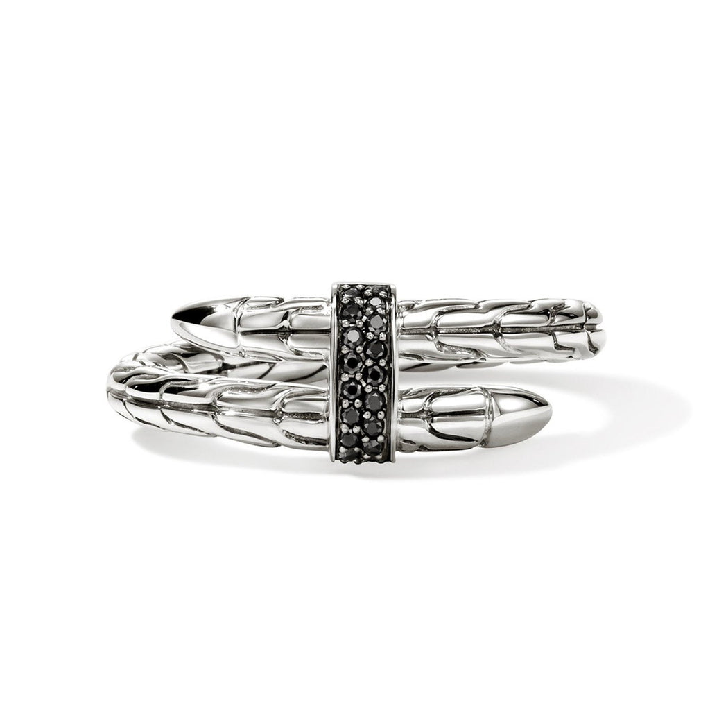 JOHN HARDY Spear Single Wrap Black Sapphire Ring in Size 6