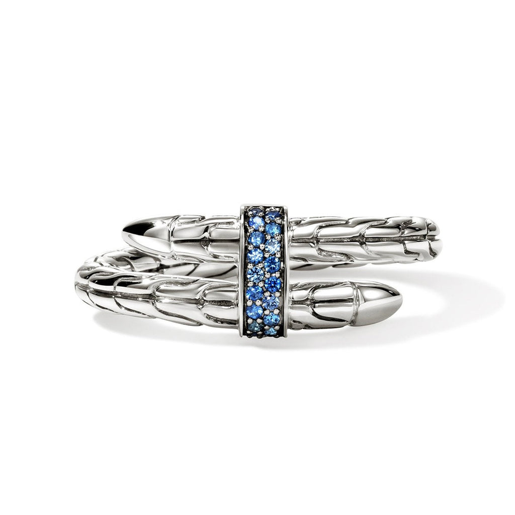 JOHN HARDY Spear Single Wrap Blue Sapphire Ring in Size 7