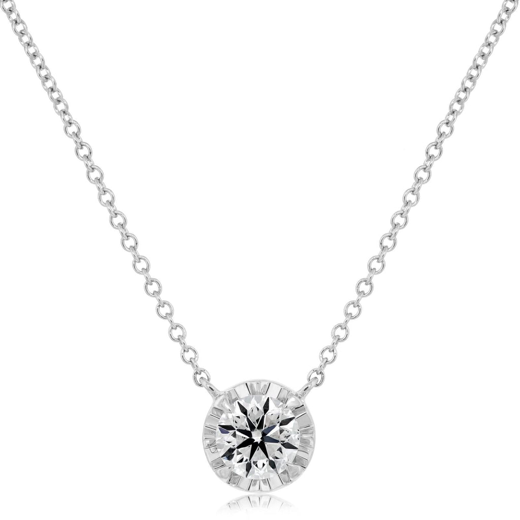 18K Gold .5 CTW Fluted Diamond Necklace
