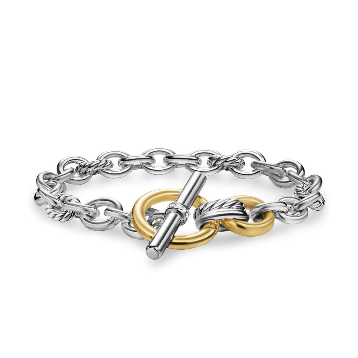 DY Mercer® Toggle Chain Bracelet in Sterling Silver with 18K Yellow Go ...