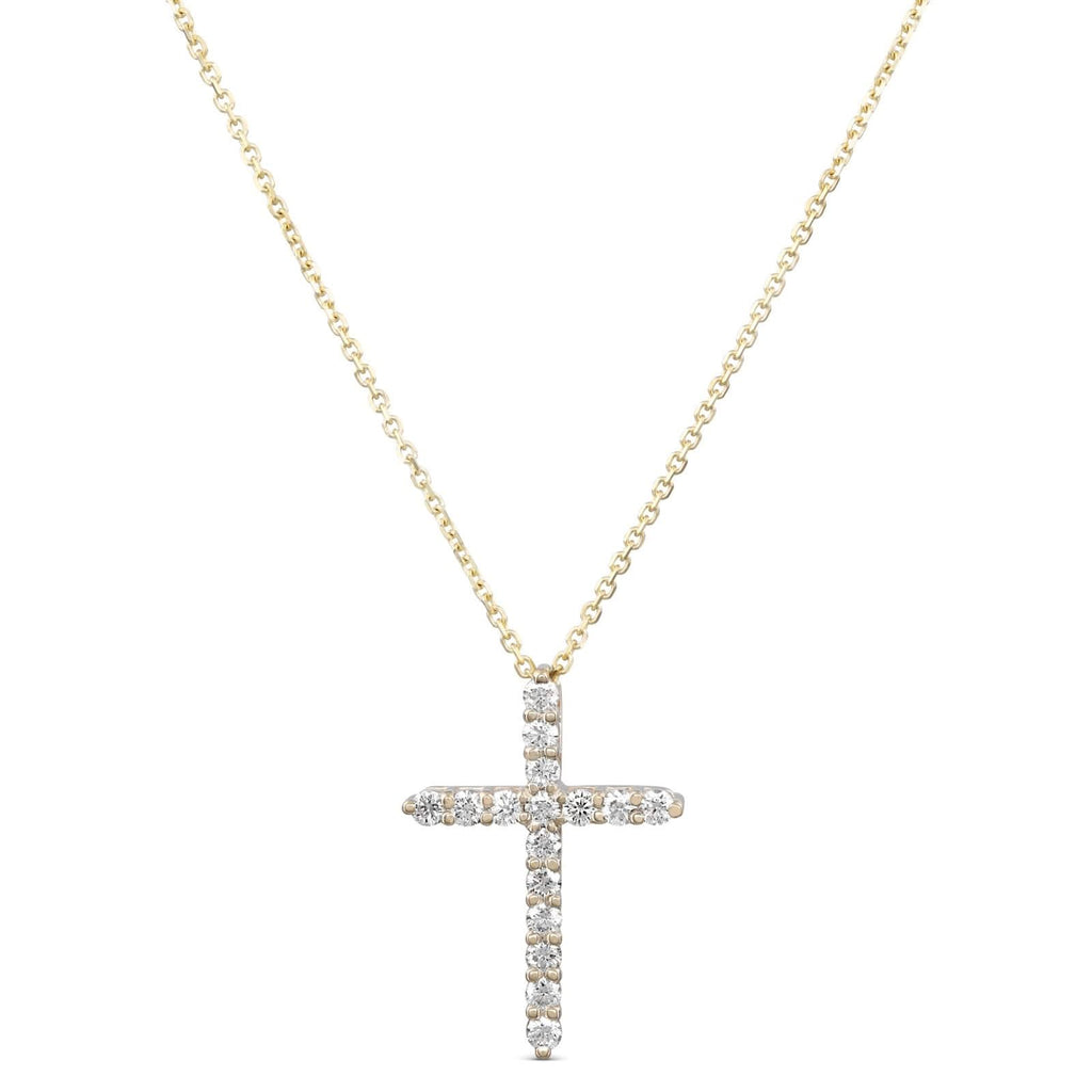 1/2 Carat Diamond Cross Pendant Necklace