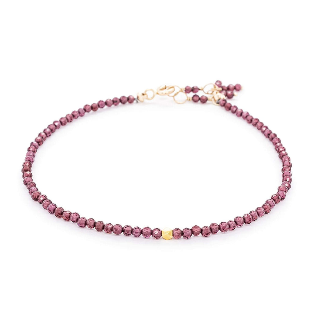 ANNE SPORTUN Pink Garnet Bead Bracelet