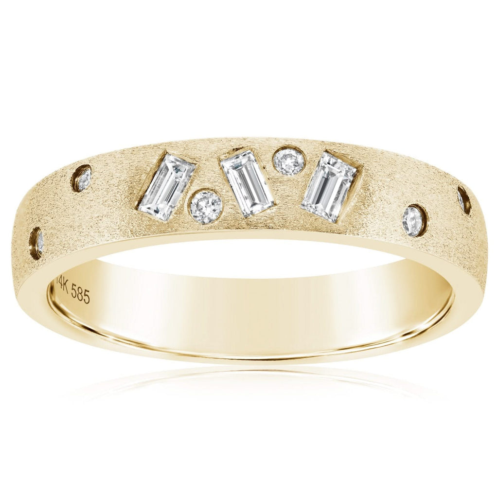 DILAMANI 14K Gold Mixed Stone Diamond Band