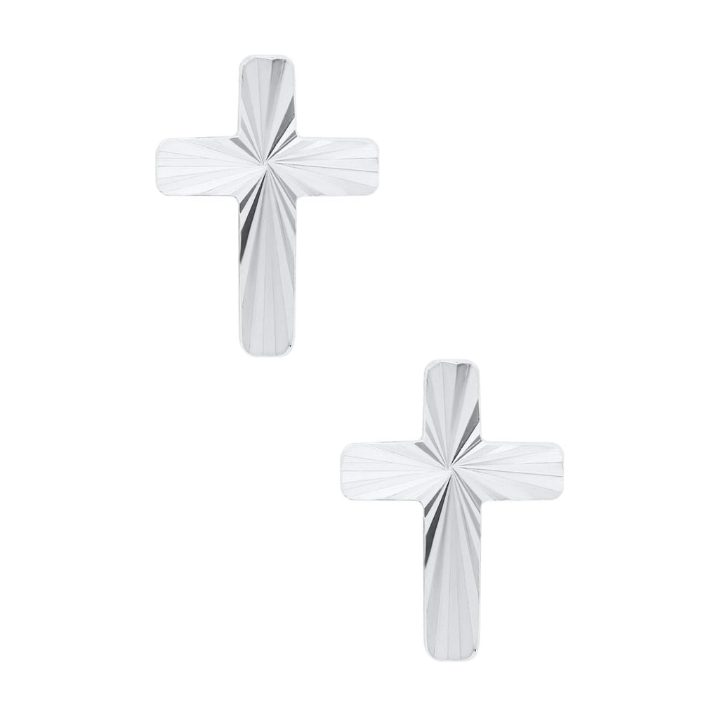 Kid's Silver Cross Earrings
