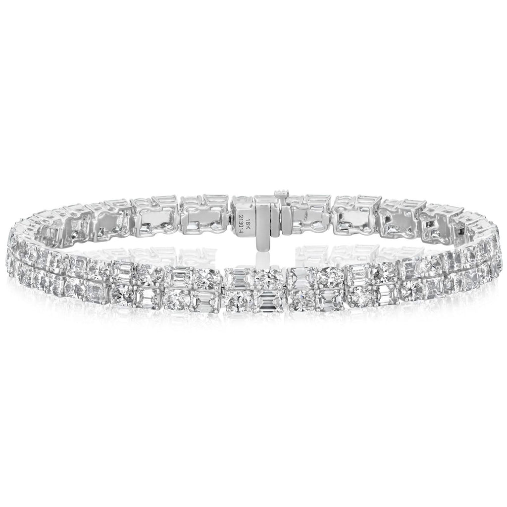 18K Gold 6.34 CTW Double Row Diamond Bracelet