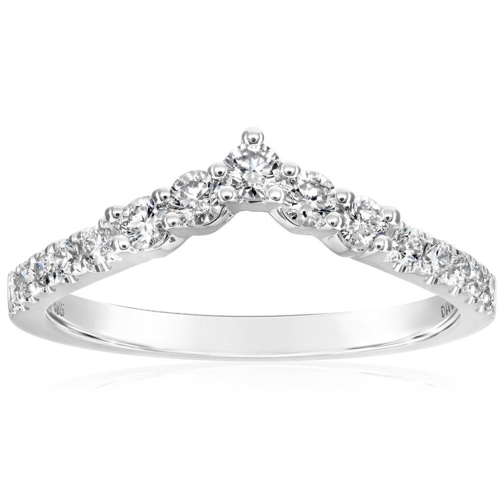 14K Gold .37 CTW Diamond V Contour Band