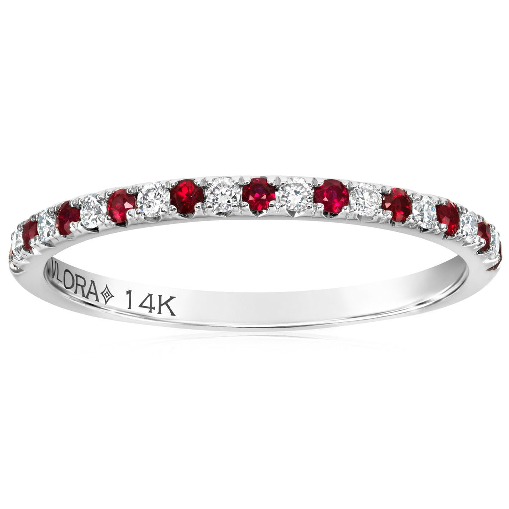 Alternating Ruby & Diamond Band