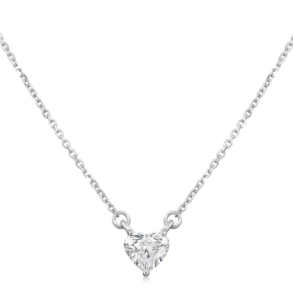3/4 Carat Heart Shape Diamond Solitaire Pendant