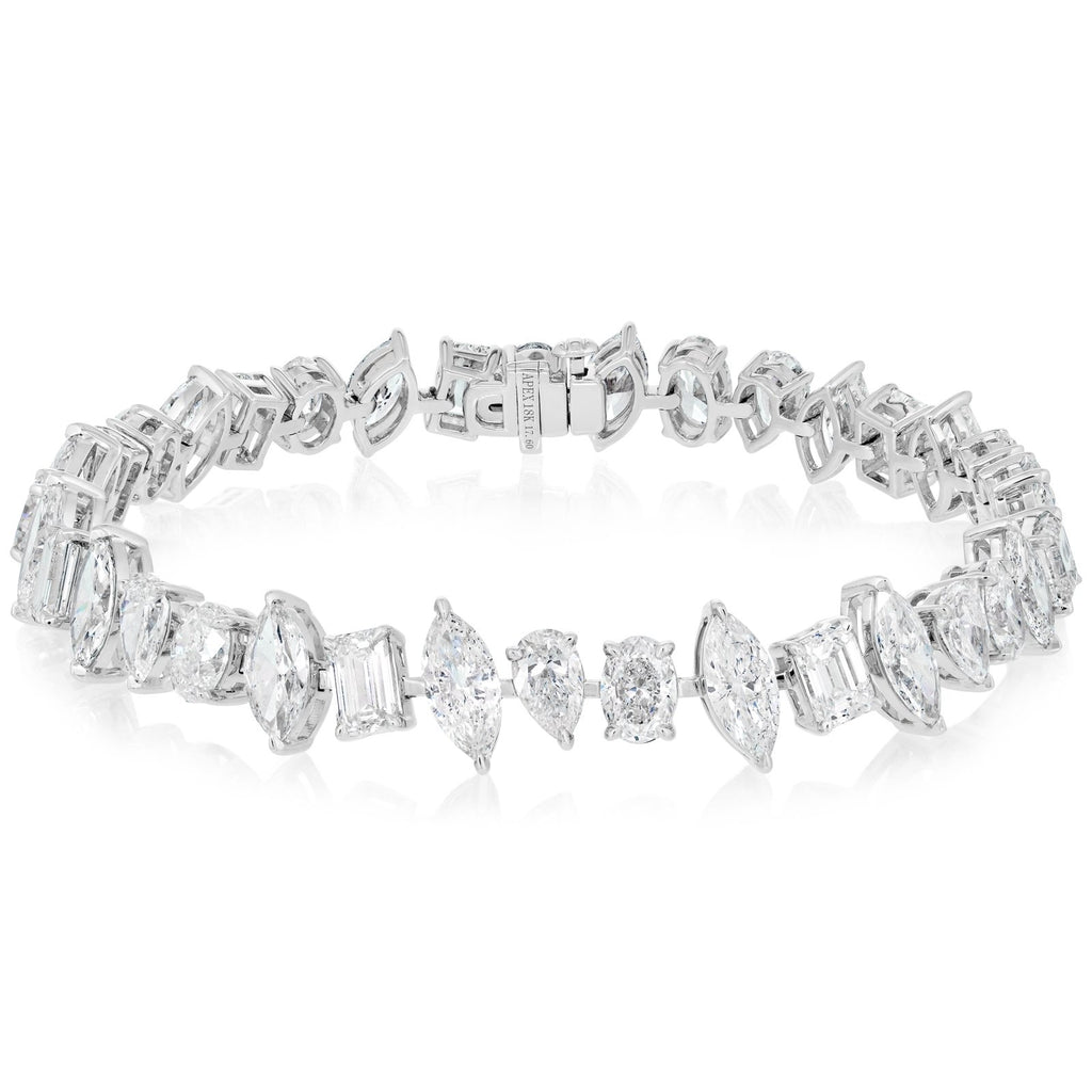 16.28 Carat Mixed Fancy Cut Diamond Bracelet