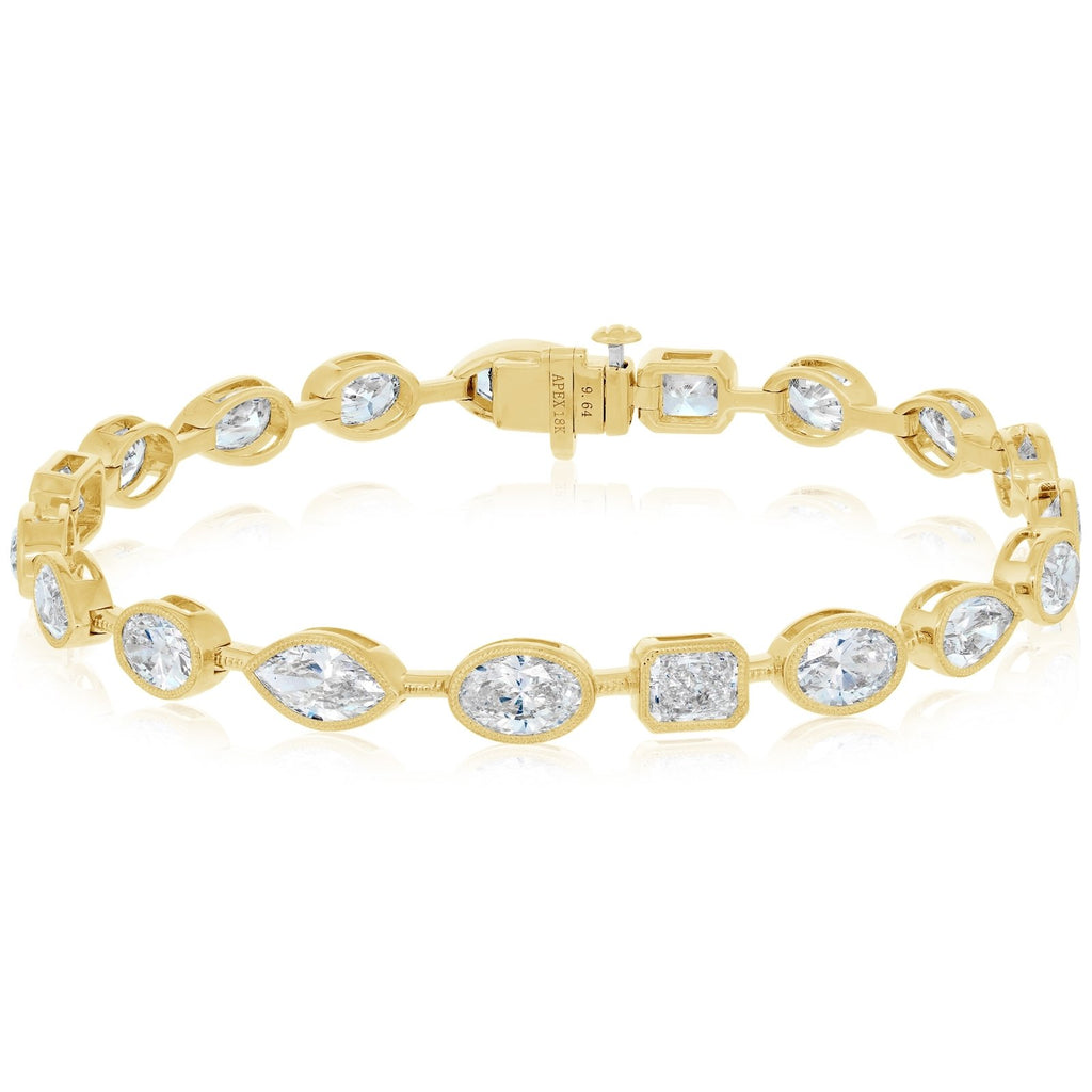 7.28 Carat Mixed Fancy Shape Diamond Bracelet