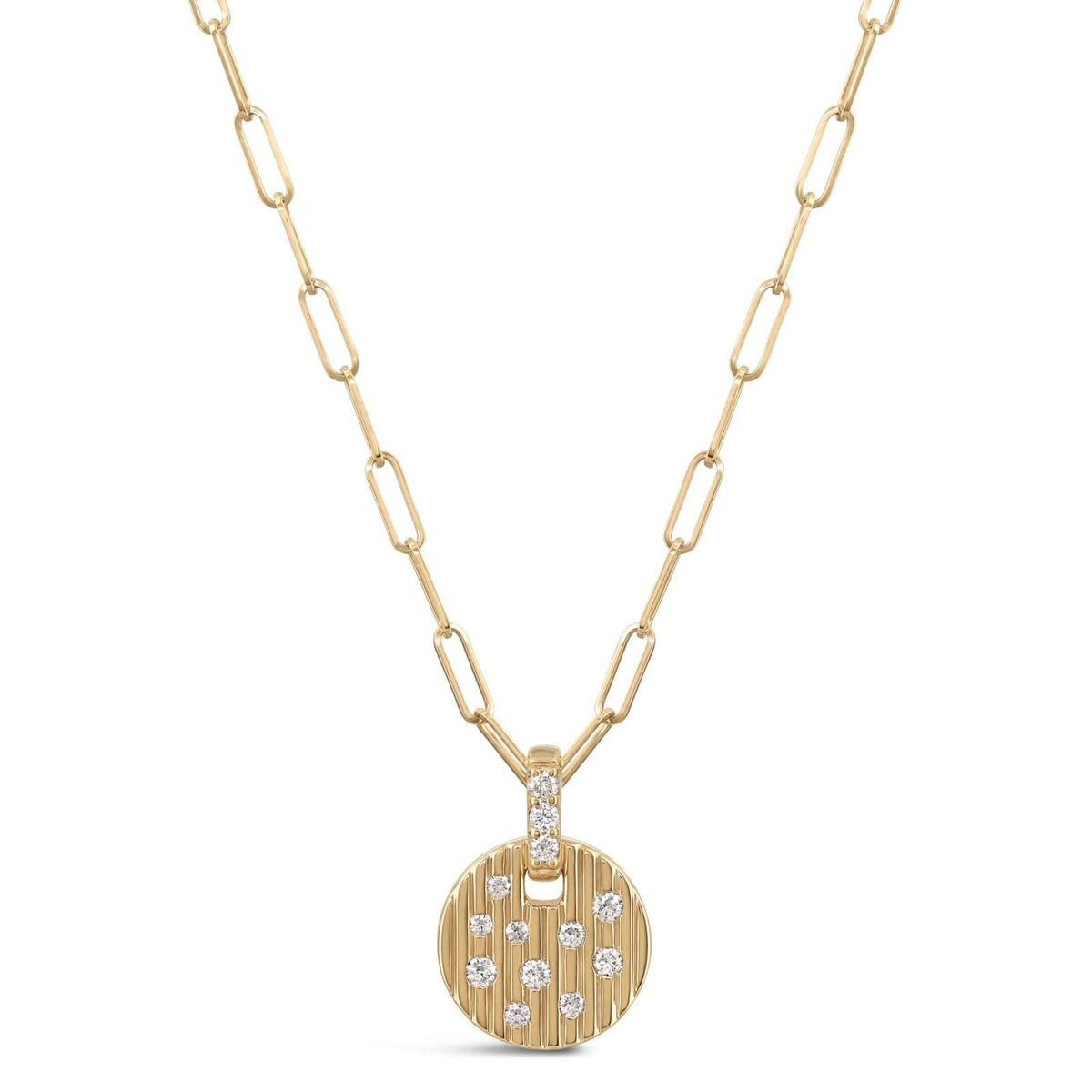 Diamond Medallion Paperclip Chain Necklace – Reis-Nichols Jewelers