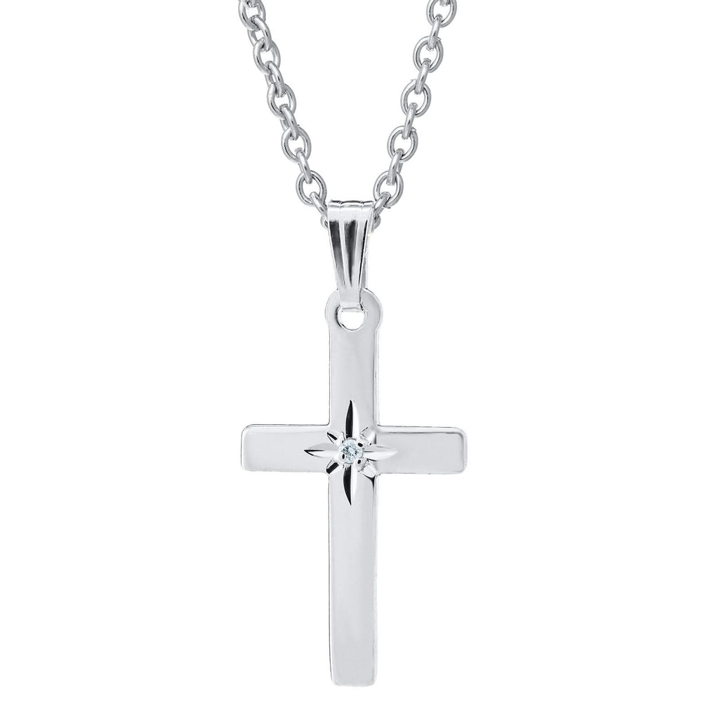 Children's Diamond Cross Pendant Necklace