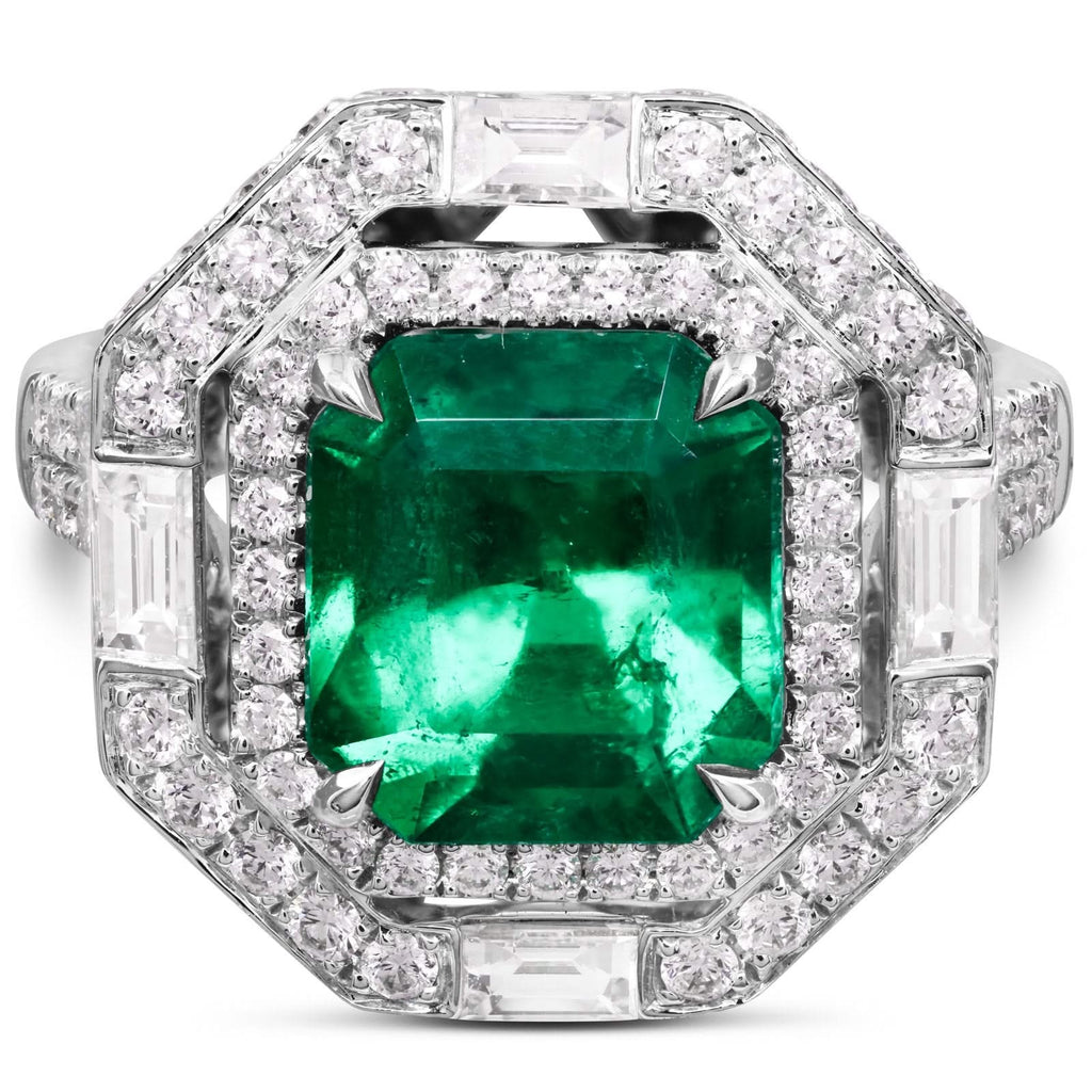 4.76 Carat Emerald & Diamond Ring