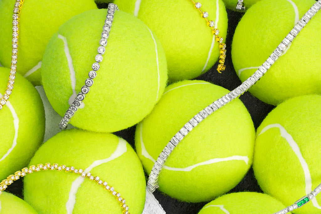 Tennis bracelets on tennis balls