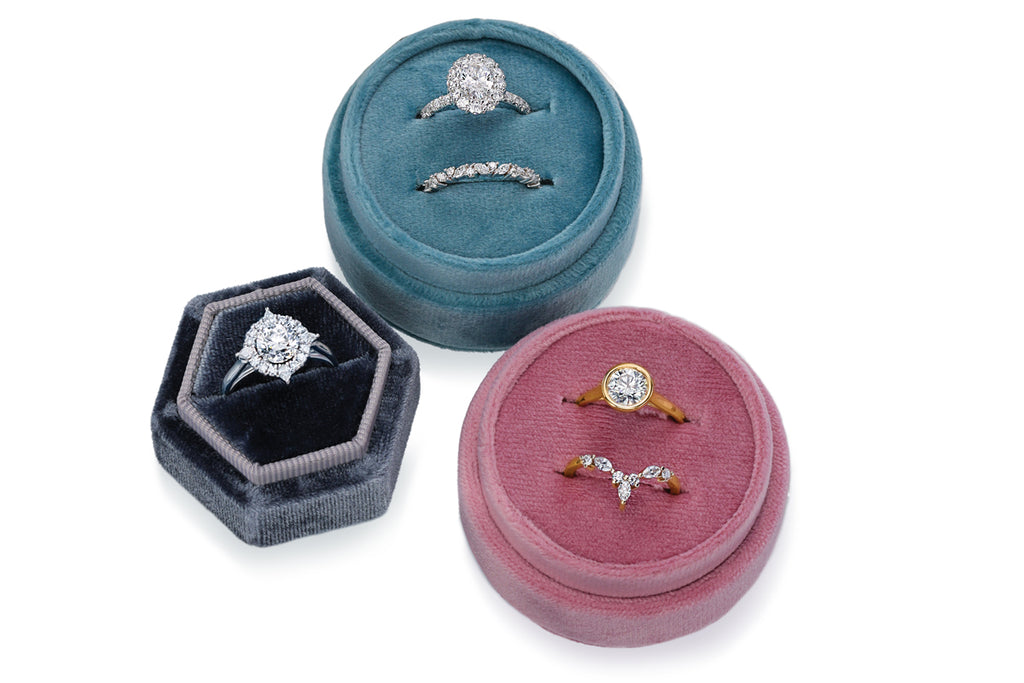 diamond rings and bands in ring boxes