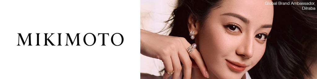 Mikimoto banner showing Model Ambassador Dilraba. 