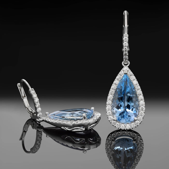 Finished custom designed aquamarine earrings