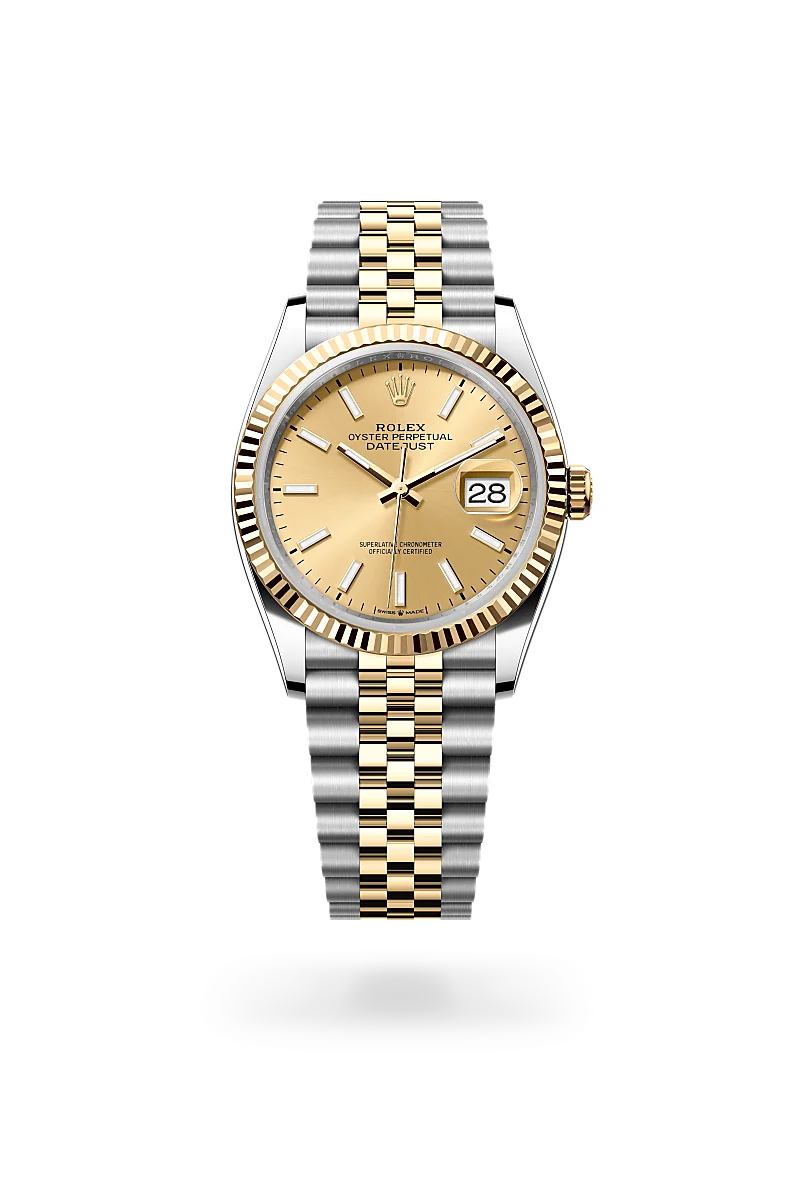 Rolex Datejust 36 in Oyster, 36 mm, Oystersteel and yellow gold
