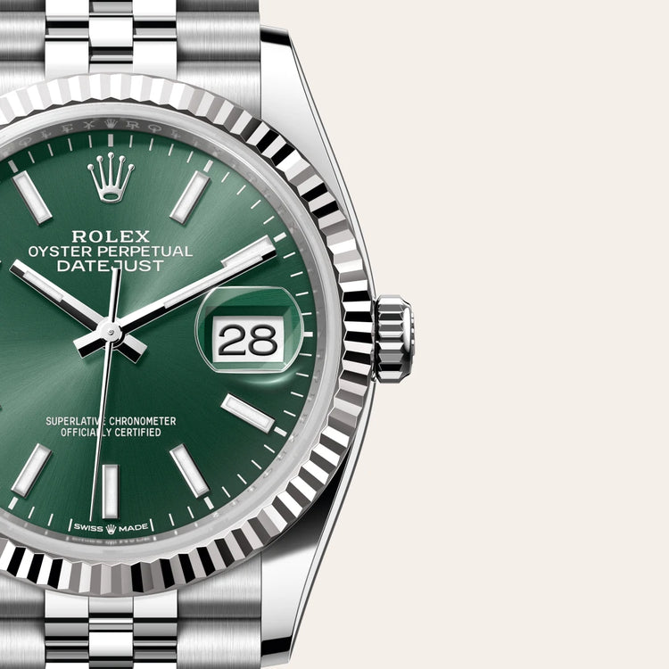 Re.　カーキ36 Rolex Datejust 36 Oyster, 36 mm, Oystersteel and white gold