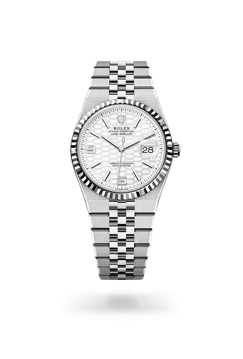 Rolex Land-Dweller 36 in Oyster, 36 mm, Oystersteel and white gold