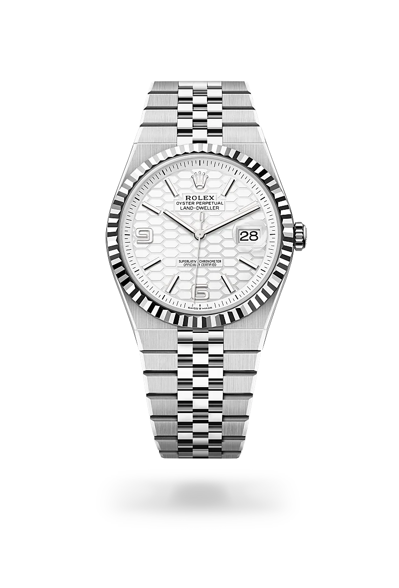 Rolex Land-Dweller 40 in Oyster, 40 mm, Oystersteel and white gold